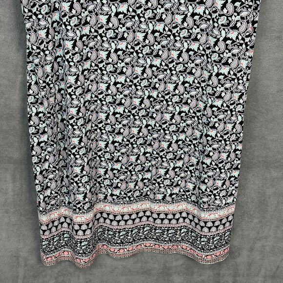 J Jill Wearever Collection Dress Women Extra Large Tall Black Floral Resort Boho - Picture 3 of 11